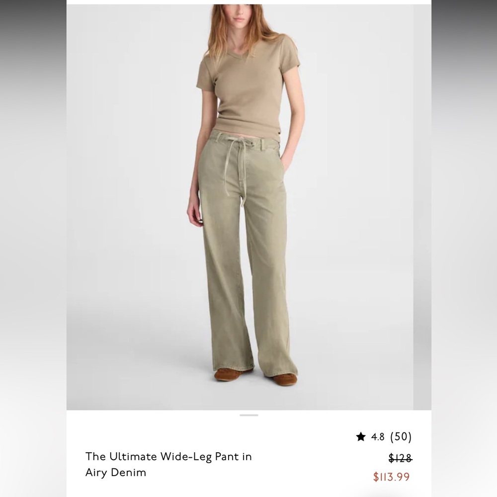 Madewell- The ultimate wide leg pant in airy denim